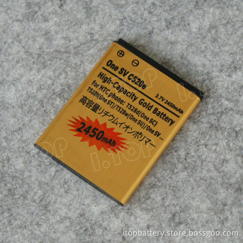 Best Quality 3.7V 2450mAh Gold Battery for HTC ONE SV S520e